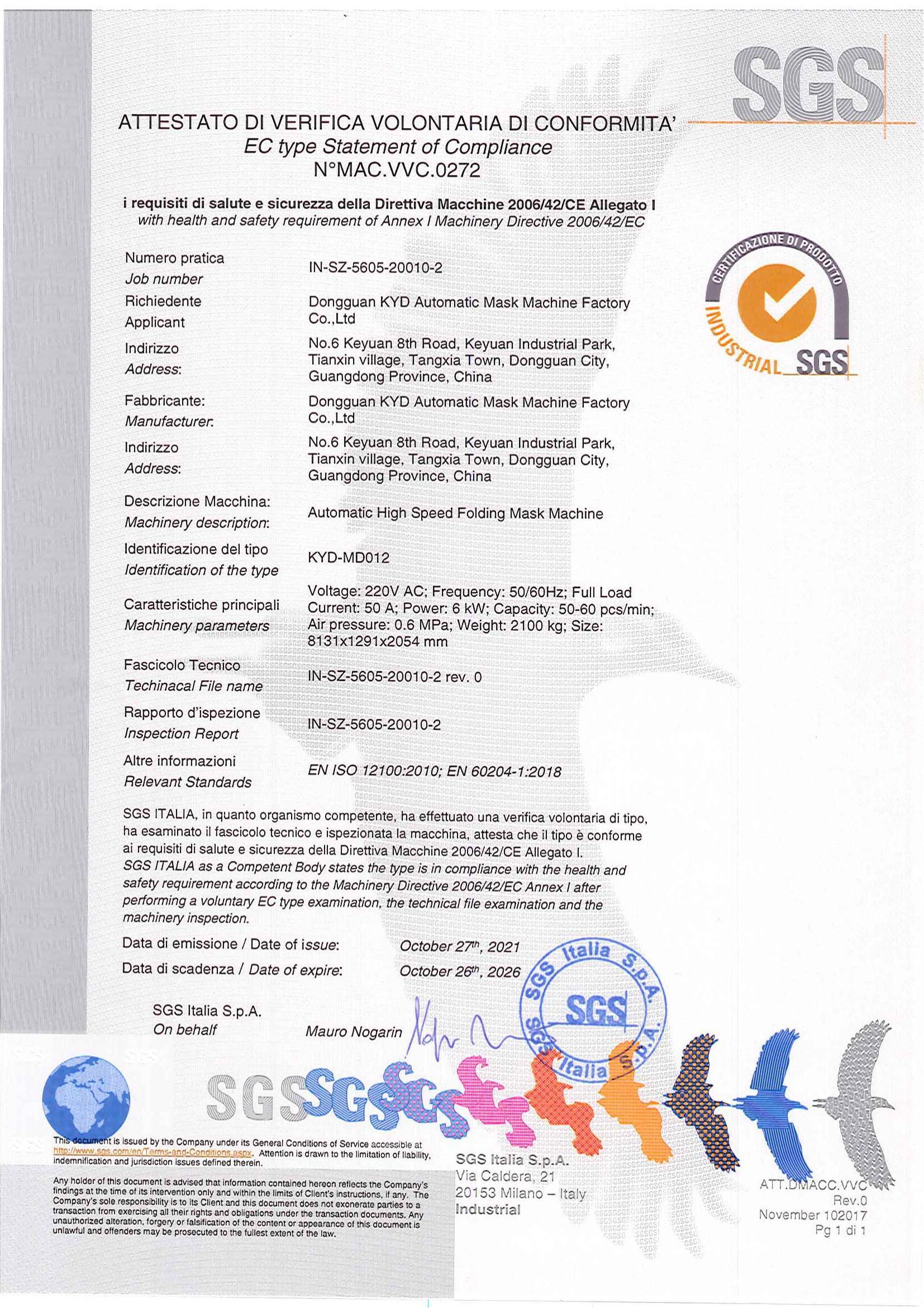 SGS certification