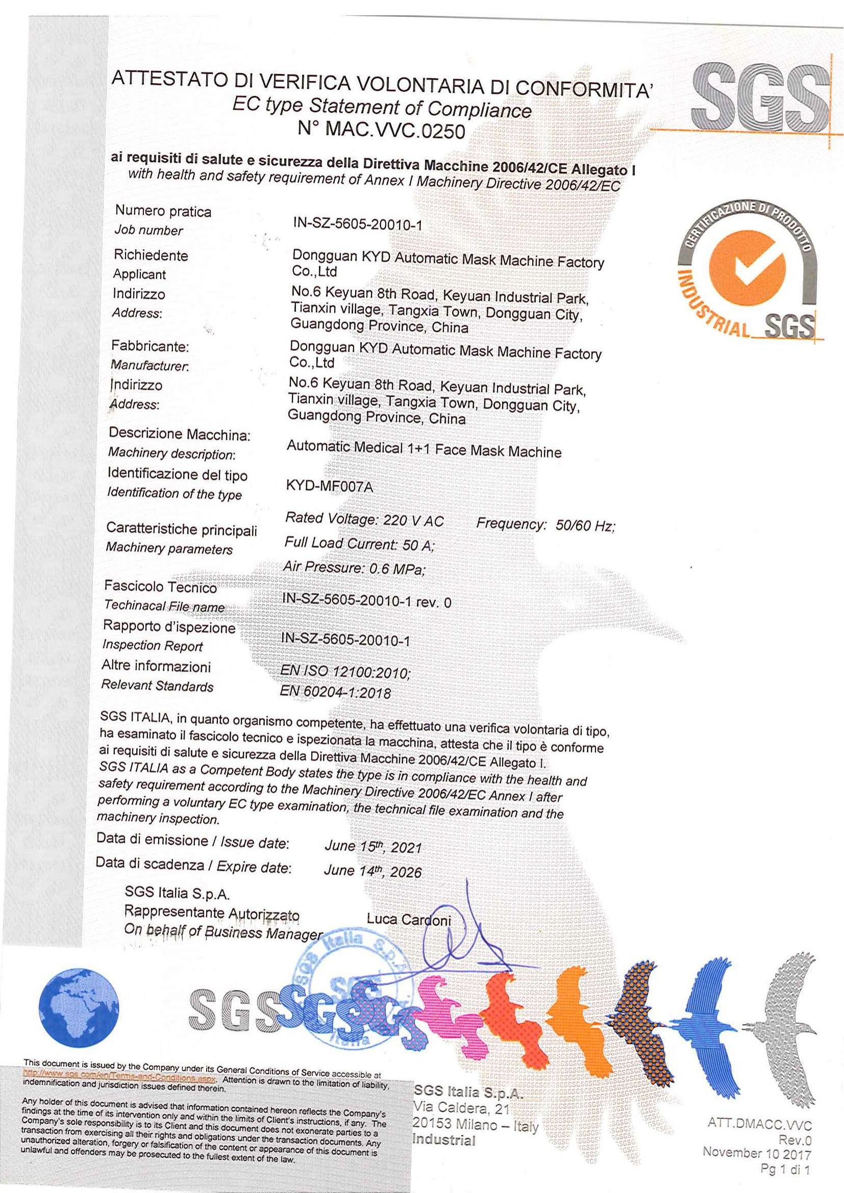 SGS certification